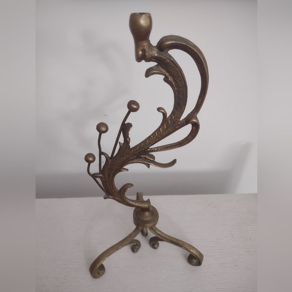 1950s or 60s candle holder it has a screw in candle top but the tops missing